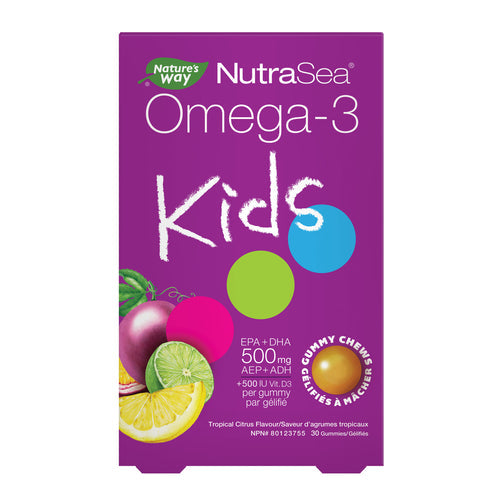 NutraSea Omega3 Kids Gummy Chews 30 gummies Pure Nature Nutrition