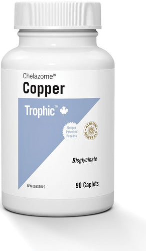 Trophic Chelazome Copper Bisglycinate 90 Caplets