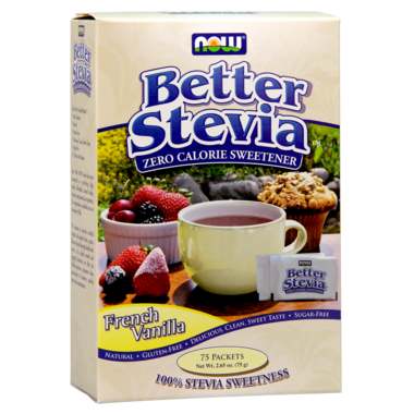 NOW BETTER STEVIA FRENCH VANILLA 75 PACKETS