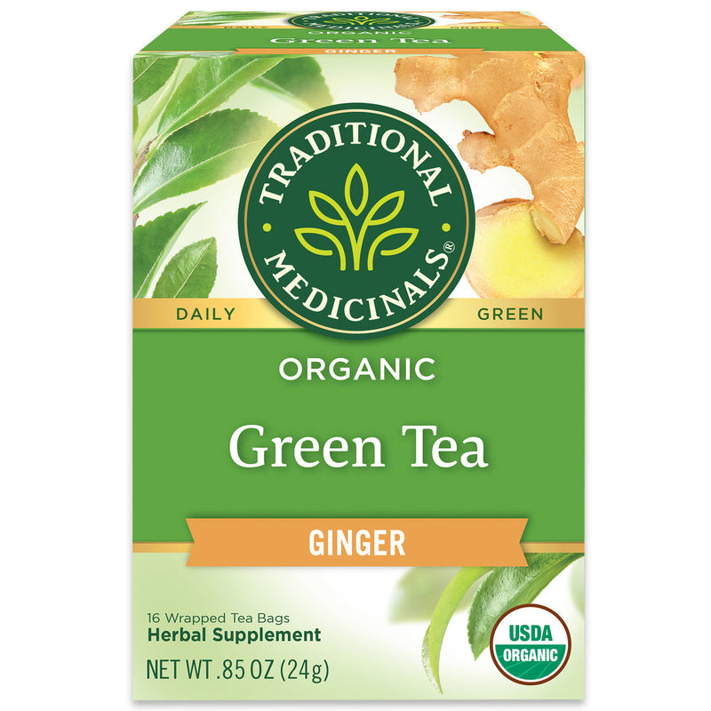 Traditional Medicinals Organic Green Tea with Ginger 16 Bags