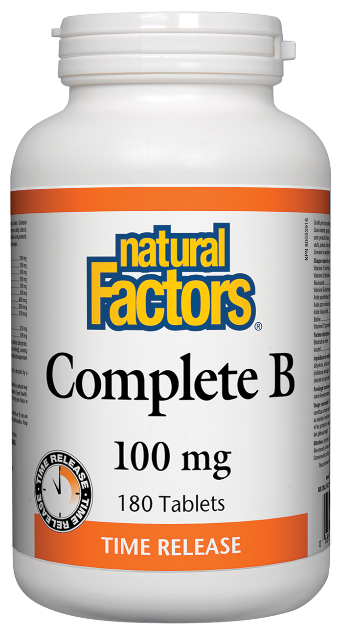 Natural Factors Vitamin B Complete 100mg Time Release - 180 tabs