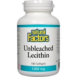 Natural Factors Unbleached Lecithin 1200mg - 180 softgels