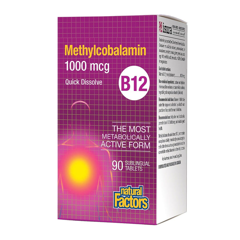 Natural Factors Vitamin B12 Methylcobalamin 1000mcg Sublingual Tablets - 180 Tablets