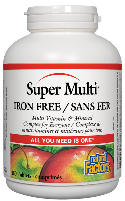 Natural Factors Super Multi Iron Free 180 Tablets