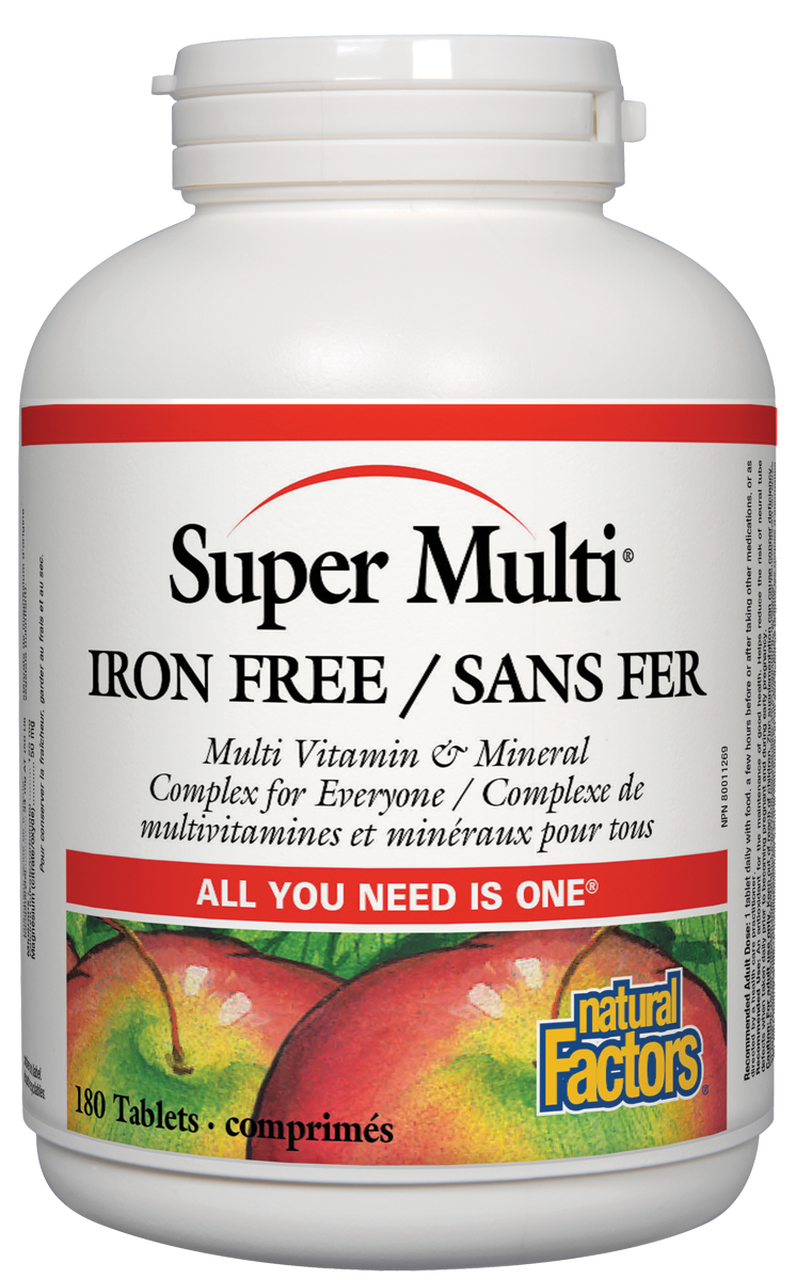 Natural Factors Super Multi Iron Free 180 Tablets