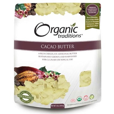 Organic Traditions Cacao Butter – 454G