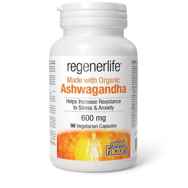 Natural Factors Regenerlife Ashwagandha 600mg 90 vcaps