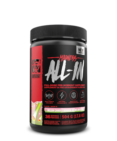 Mutant Madness ALL-IN Pre Workout 504g - Melon Candy