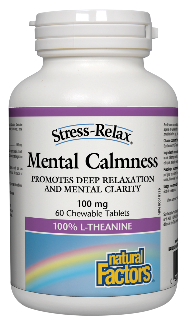 Natural Factors Mental Calmness 100mg – 120 Chewable Tablets