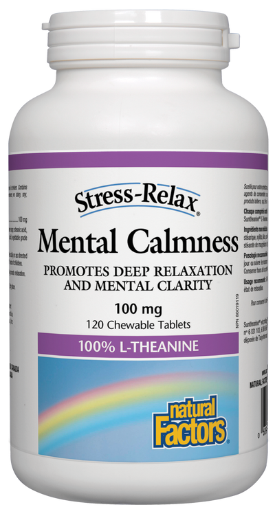 Natural Factors Mental Calmness 100mg – 120 Chewable Tablets