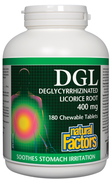 Natural Factors DGL Deglycyrrhizinated Licorice Root 400 mg - 180 Tabs