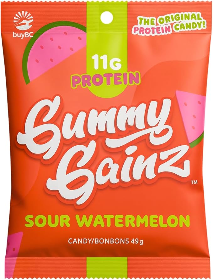 Gummy Gainz Protein Candy Gummies Sour Watermelon 49g
