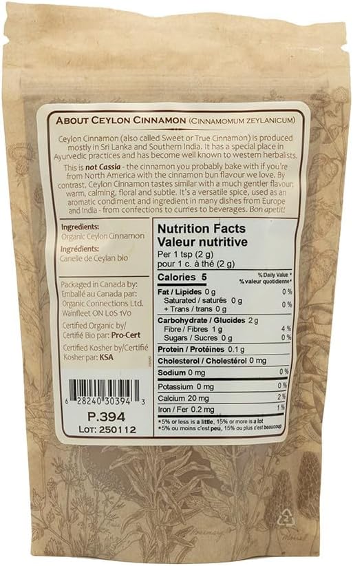 Organic Connections Organic Cinnamon True Powder 180g