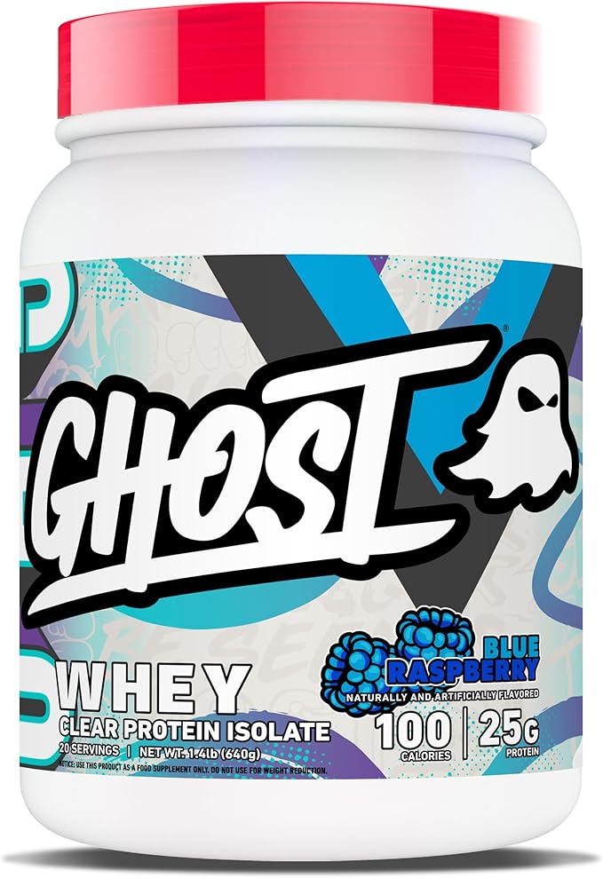 Protein Isolate Blue Raspberry GHOST Clear Whey Isolate Protein Powder Blue Raspberry 20 Servings 640 ...