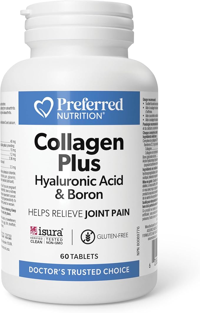 Preferred Nutrition Collagen Plus Hyaluronic Acid & Boron 60 Tablets