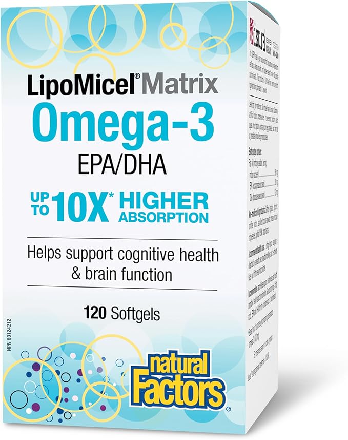Natural Factors LipoMicel Matrix Omega-3 EPA/DHA 585mg 120 Softgels