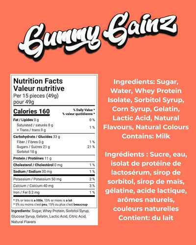 Gummy Gainz Protein Candy Gummies Sour Watermelon 49g
