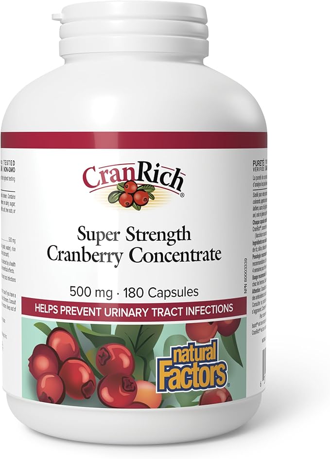Natural Factors CranRich Cranberry Concentrate 500 mg 180 Capsules