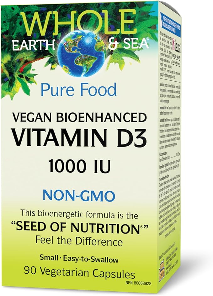 Natural Factors Whole Earth & Sea Vegan Vitamin D3 1000 IU 90 vcaps