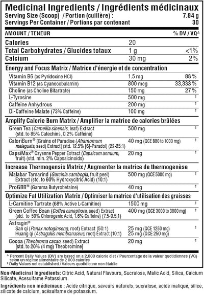 ALLMAX Nutrition Rapidcuts Xtreme Thermogenic Energy & Focus Powder Lean Lemon Lime 30 Servings 235g