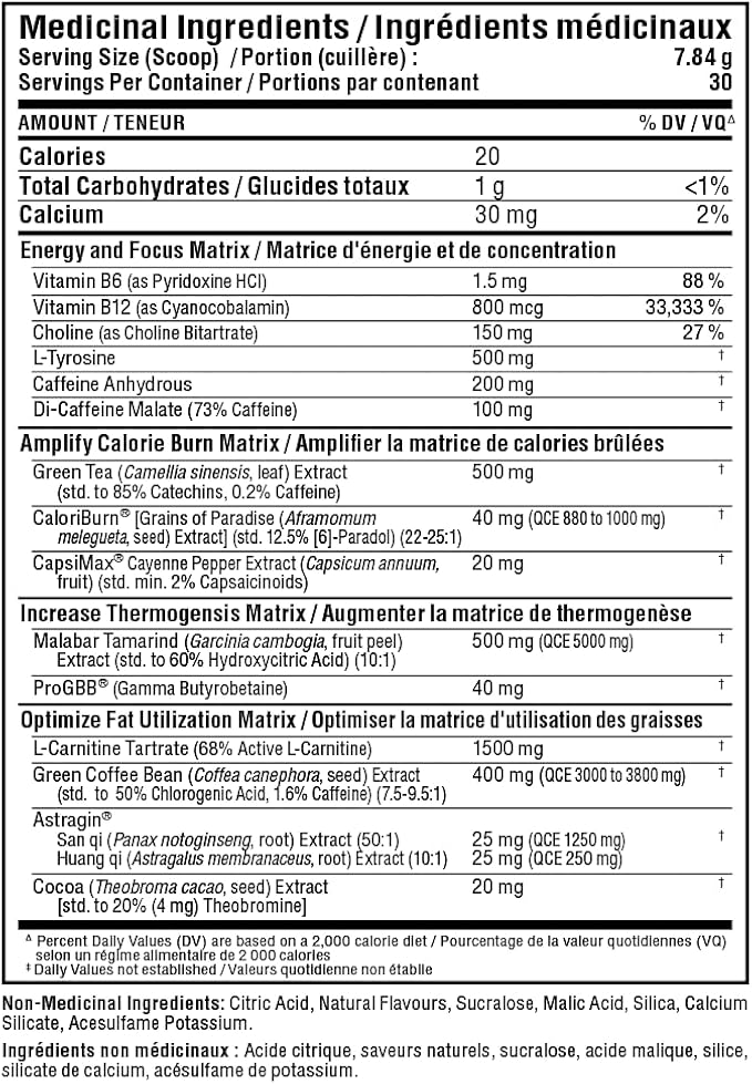 ALLMAX Nutrition Rapidcuts Xtreme Thermogenic Energy & Focus Powder Lean Lemon Lime 30 Servings 235g