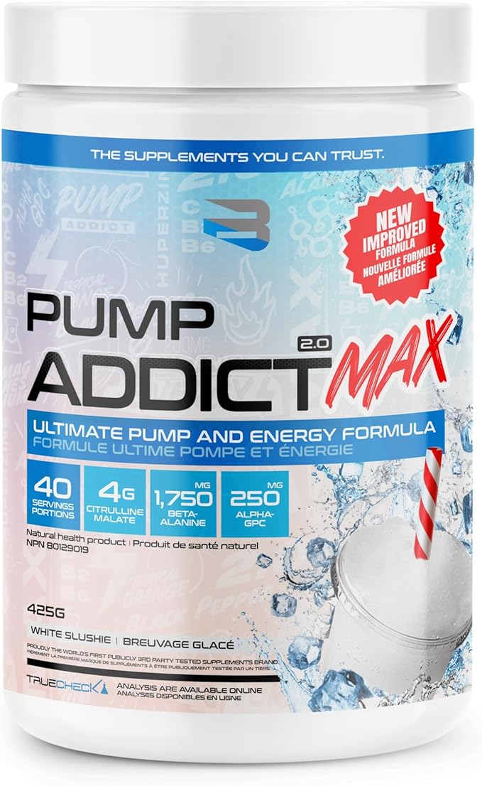 Believe Supplements Pump Addict Max Pre-Workout Powder White Slushie 425g