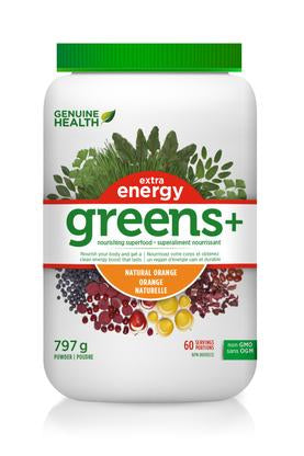 Genuine Health Greens+ Extra Energy Orange Flavour – 399g