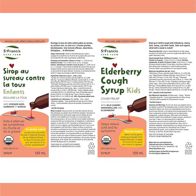 St. Francis Herb Farm Elderberry Cough Syrup for Kids 120mL