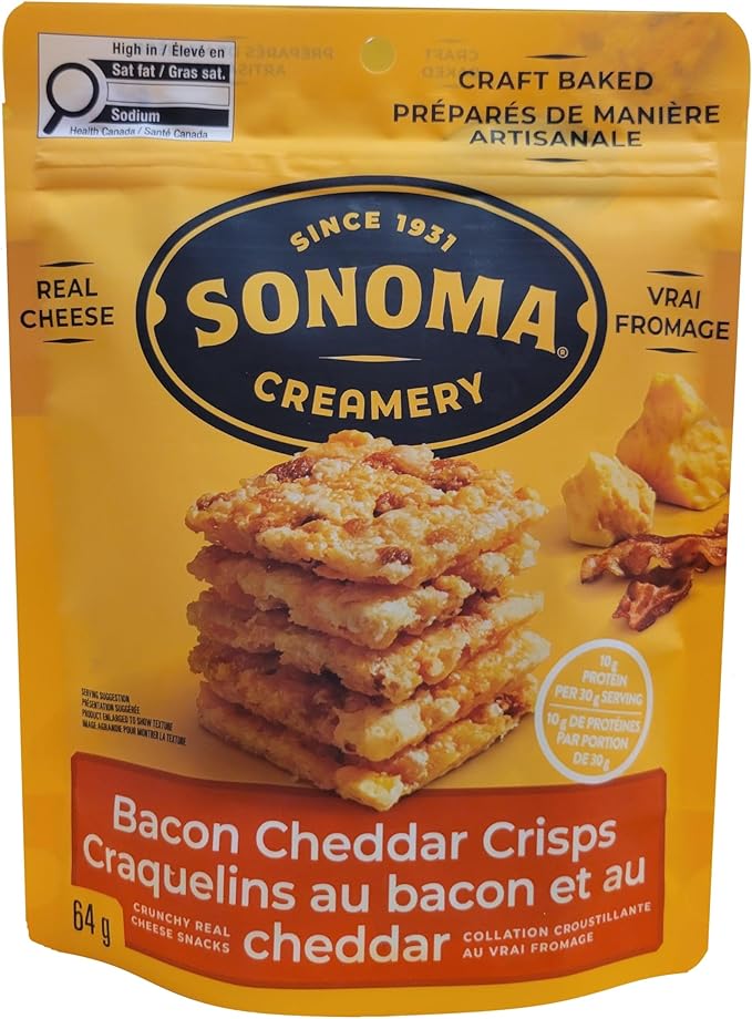 Sonoma Creamery Bacon Cheddar Crisps 64g