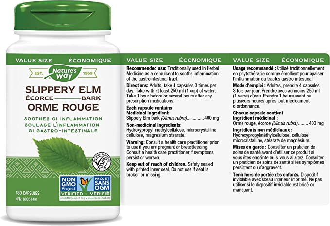 Slippery Elm Bark – 180 VCaps