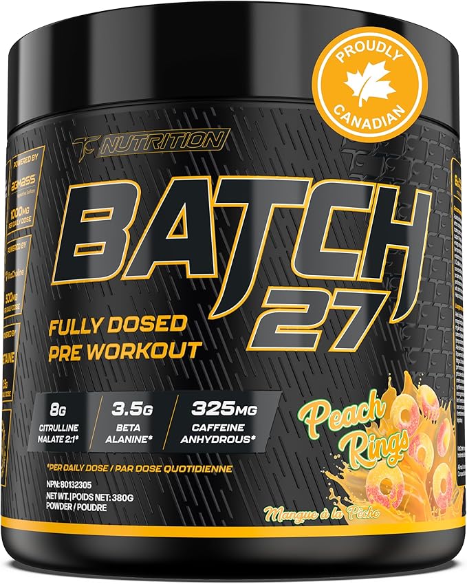 TC Nutrition Batch 27 Pre-Workout Powder Peach Rings 40 Servings 380g