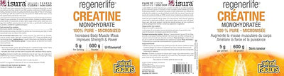 Natural Factors Regenerlife Creatine Monohydrate 120 Servings 600g