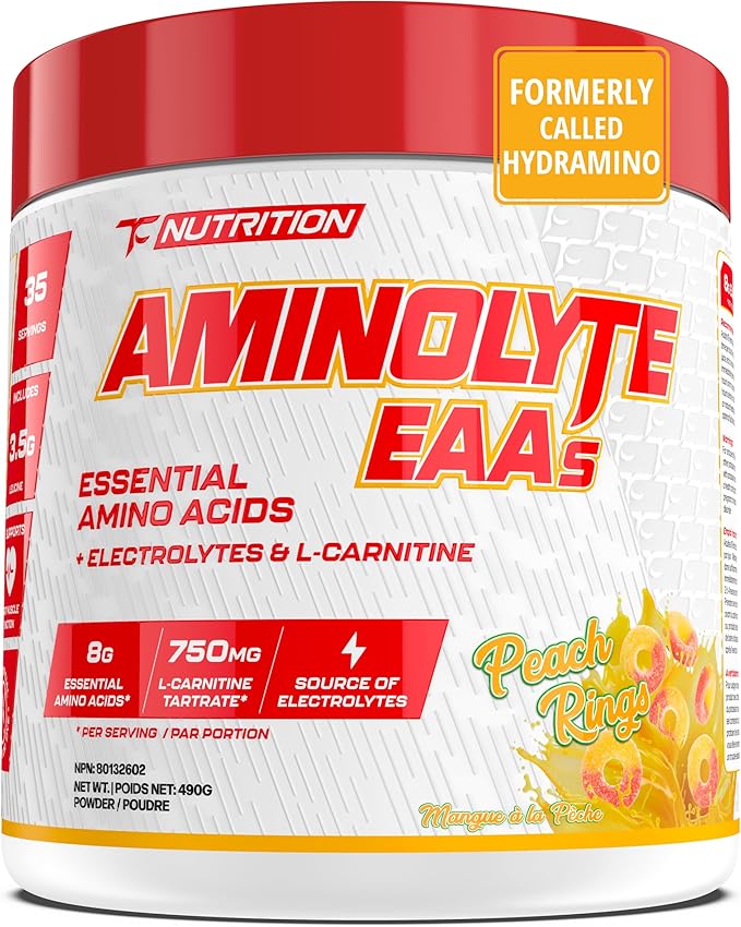 TC Nutrition AminoLyte EAA + BCAA Powder Peach Rings 35 Servings 490g