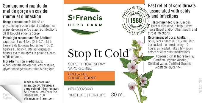 St. Francis Herb Farm Stop It Cold Throat Spray 30 mL