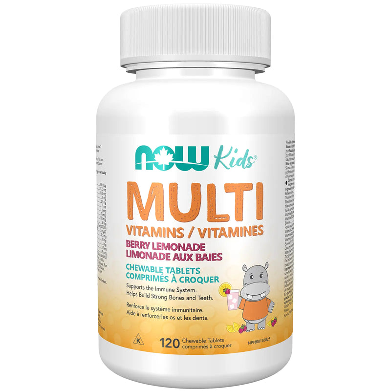 NOW Kids Multi Vitamins Chewable Tablets Berry Lemonade 120 Chewable Tablets
