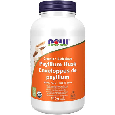 NOW Psyllium Husk Powder, Organic 340g - 340g 12 oz.