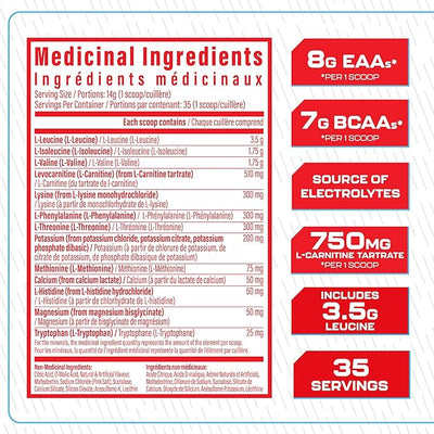 TC Nutrition AminoLyte EAA + BCAA Powder Blue Slushie 35 Servings 490g