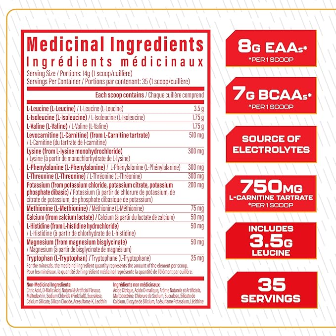 TC Nutrition AminoLyte EAA + BCAA Powder Peach Rings 35 Servings 490g