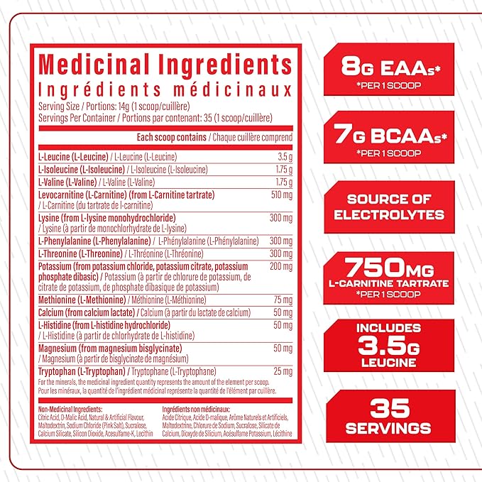 TC Nutrition AminoLyte EAA + BCAA Powder Cherry Lime Slushie 35 Servings 490g