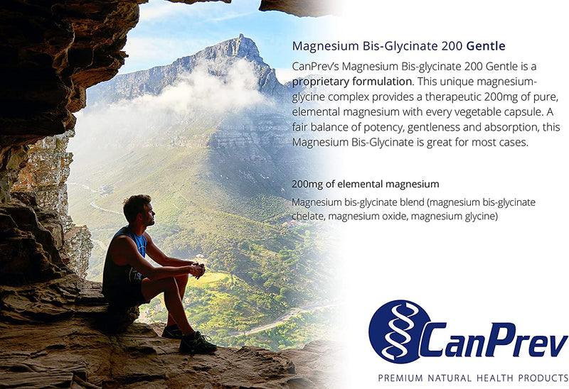 CanPrev Magnesium Bis-Glycinate 200mg - 240 Veggie Capsules