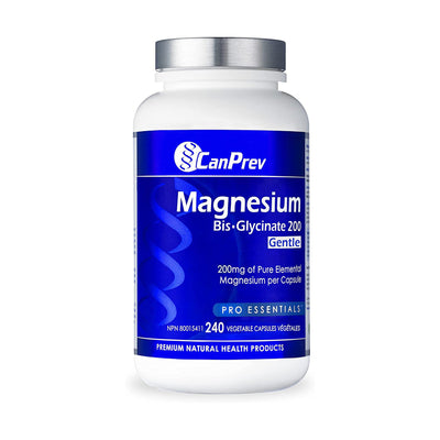 CanPrev Magnesium Bis-Glycinate 200mg - 240 Veggie Capsules