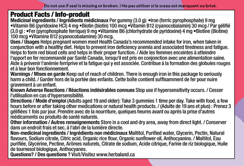 HERBALAND Iron Plus 60 Gummies