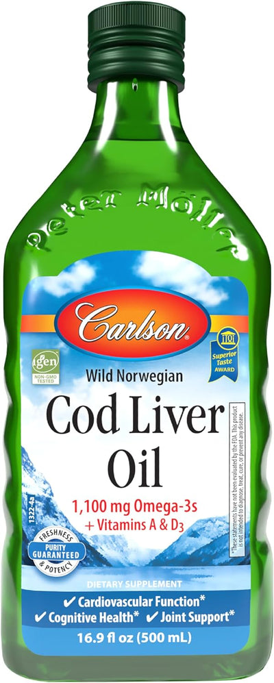 Carlson Norwegian Cod Liver Oil- Natural (Unflavoured) – 500mL