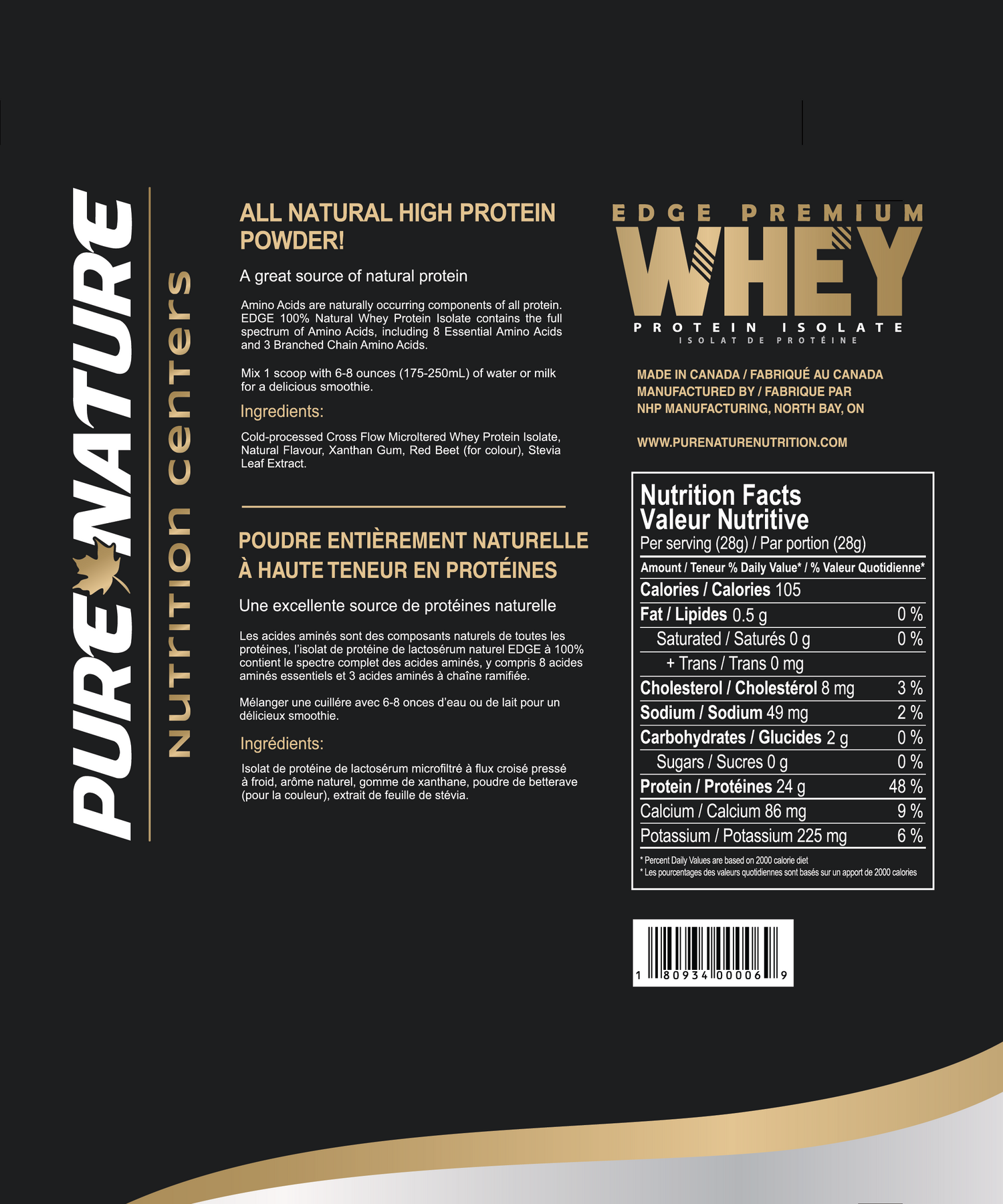 Edge Protine Whey Protein Isolate - EDGE - Canada – Pure Nature Nutrition Centers