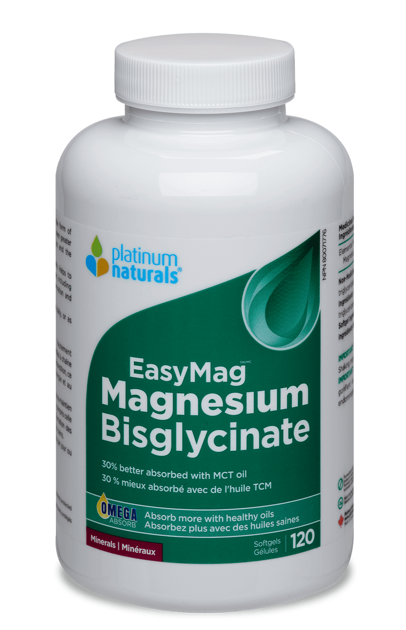 Platinum Naturals EasyMag Magnesium Bisglycinate Softgels - 120 Softgels