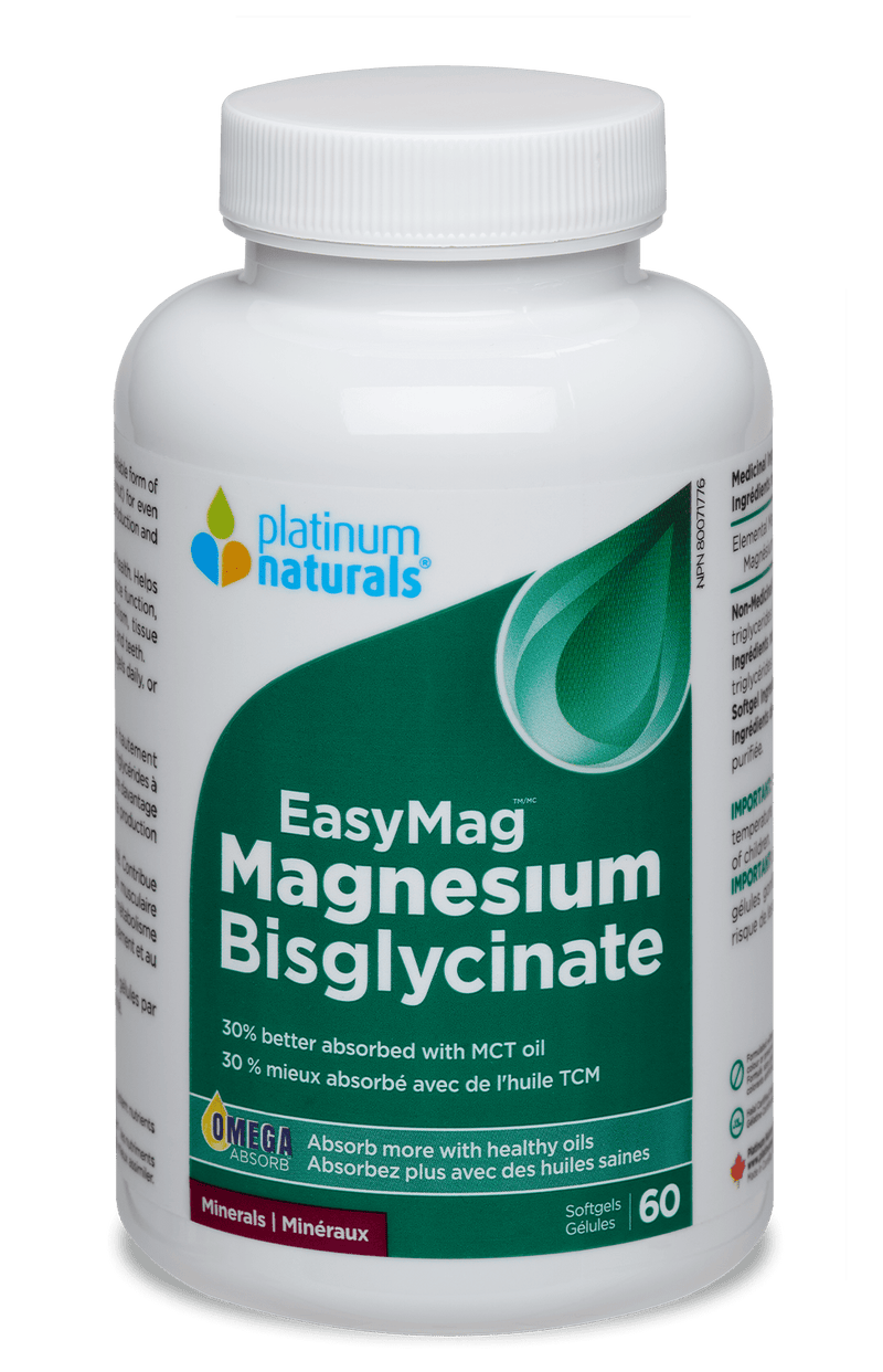 Platinum Naturals EasyMag Magnesium Bisglycinate Softgels - 60 Softgels