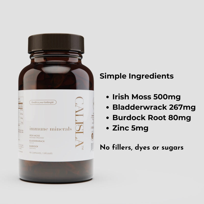 Calisla Immune Minerals - Sea Moss, Bladderwrack and Burdock 90 Capsules