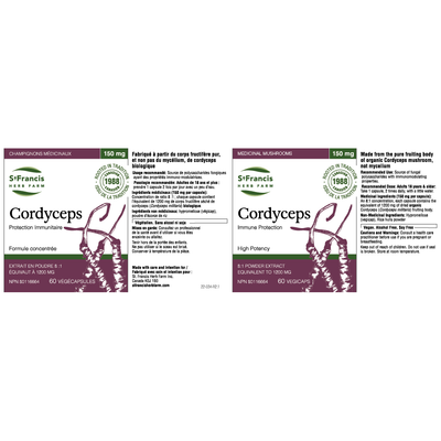 St. Francis Cordyceps Mushroom Extract 150mg 60 vcaps