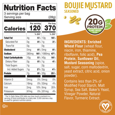 Lenny & Larry's Fitzels Protein Pretzels Boujie Mustard 85g