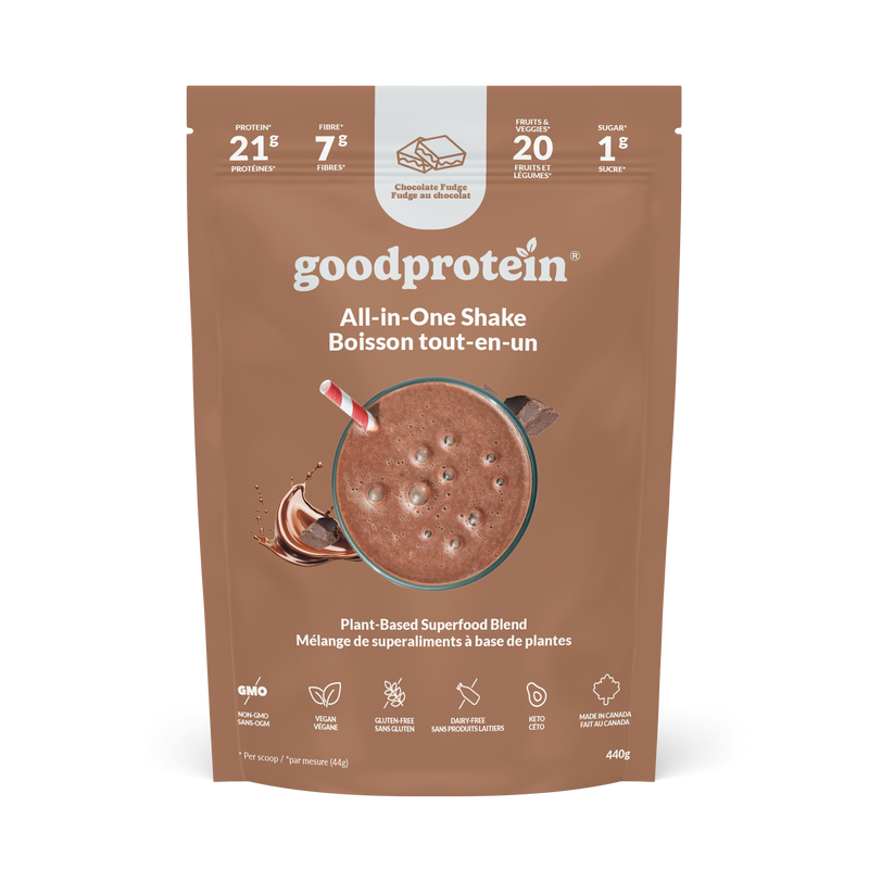 Good Protein All-In-One Shake Plant-Based Superfood Blend Chocolate Fudge 440g